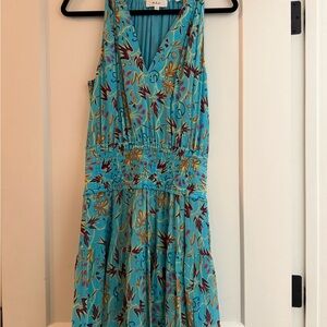 A.L.C. Turquoise Floral Midi Dress